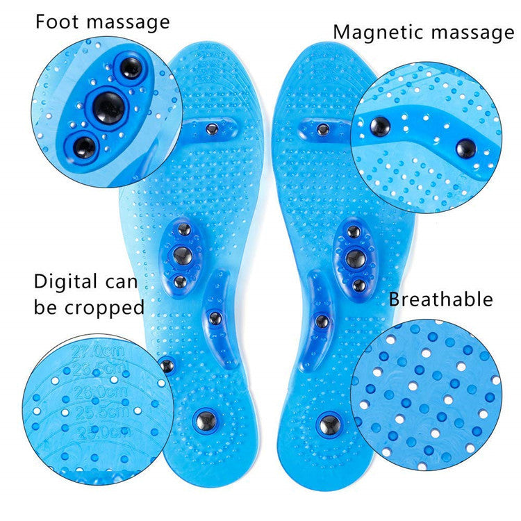 Semelle de massage en silicone transparent élastomère magnétique plus magnétique thérapie magnétique semelle de massage santé anti-fatigue