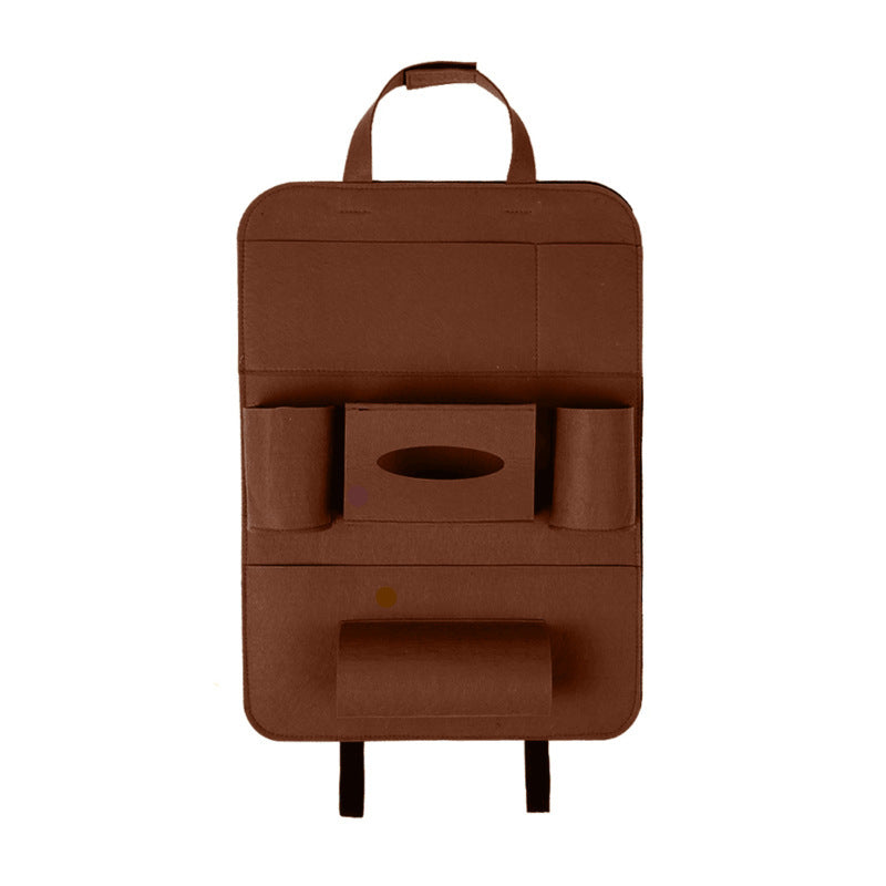 Organisateur de siège arrière de voiture Auto Car, support de style automobile, sac de rangement multifonction en feutre de laine avec plusieurs poches pour accessoires de véhicule.