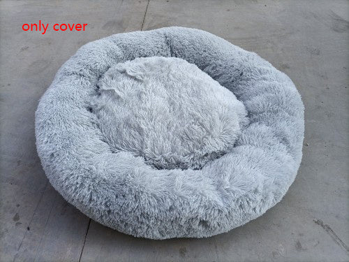 Tapis d'hiver chaud pour chien en peluche et rond