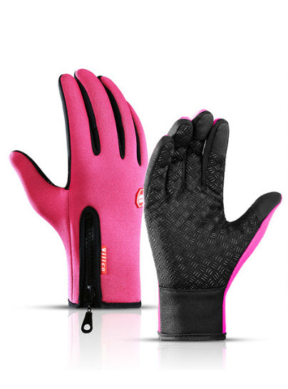 Gants d'hiver pour écran tactile, gants de sport imperméables pour moto et glisse avec polaire