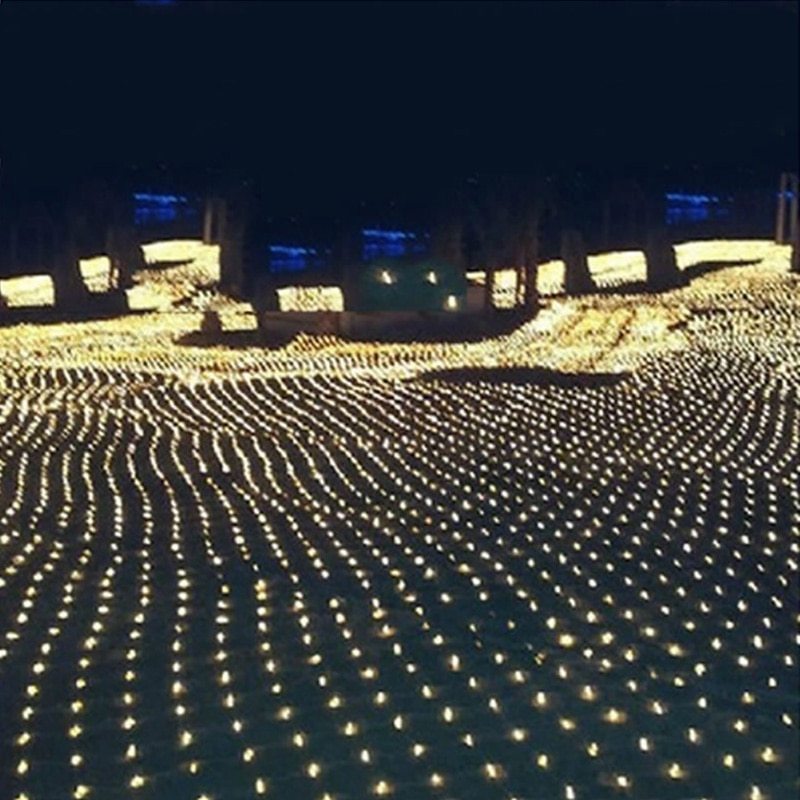 Guirlandes lumineuses de Noël, éclairage extérieur étanche en filet de poisson, pleines d'étoiles, éclairage de vacances, éclairage de mariage, lumières décoratives.