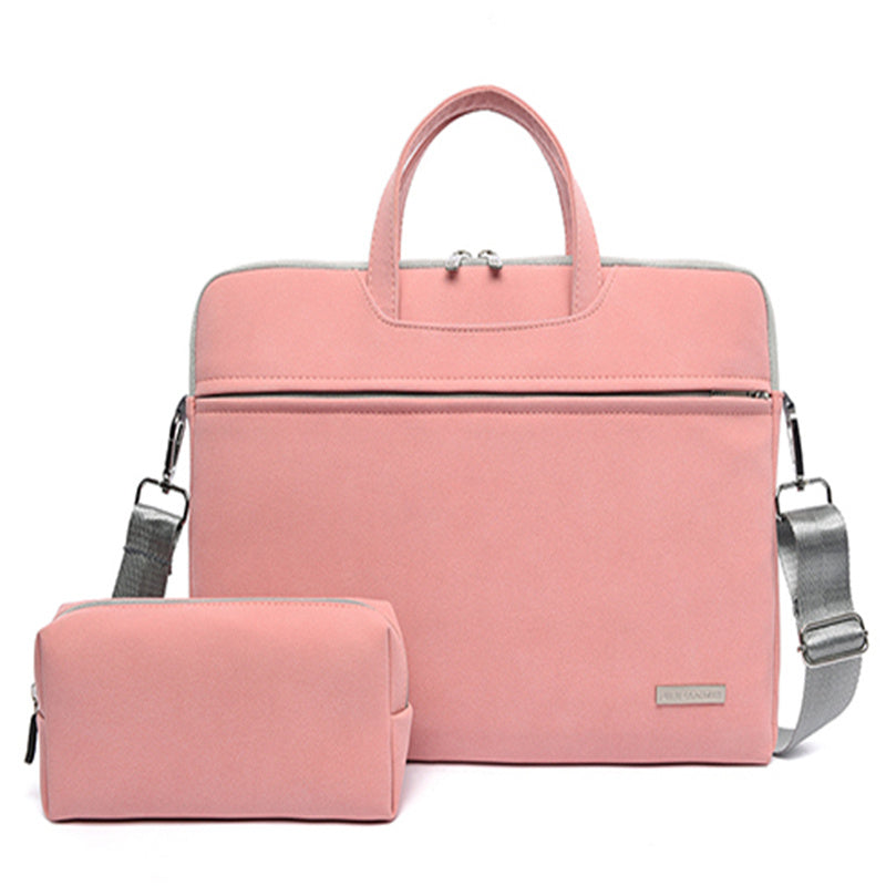 Sac en cuir PU pour femmes, étui de transport pour ordinateur portable, mallette pour Macbook Air 13,3 14 15,6 pouces, sacs à main pour hommes, sac à épaule pour souris.