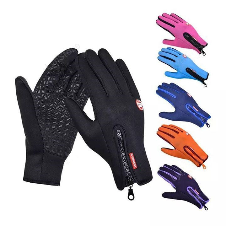 Gants d'hiver pour écran tactile, gants de sport imperméables pour moto et glisse avec polaire