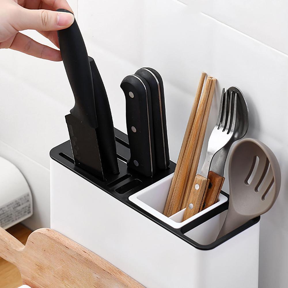 Supports de rangement pour vaisselle, couteaux de cuisine, rangements en plastique, étagères pour la commodité de la cuisine, gadgets de cuisine.