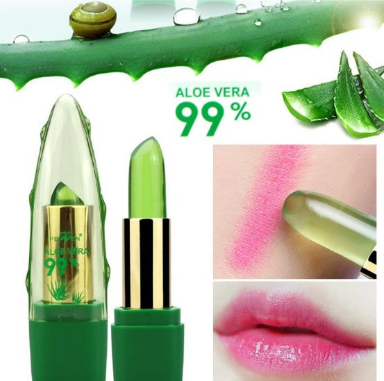 Aloe Vera Gel Lip Gloss Moisturizing Anti-drying Desalination Fine Grain Care Lip Balm