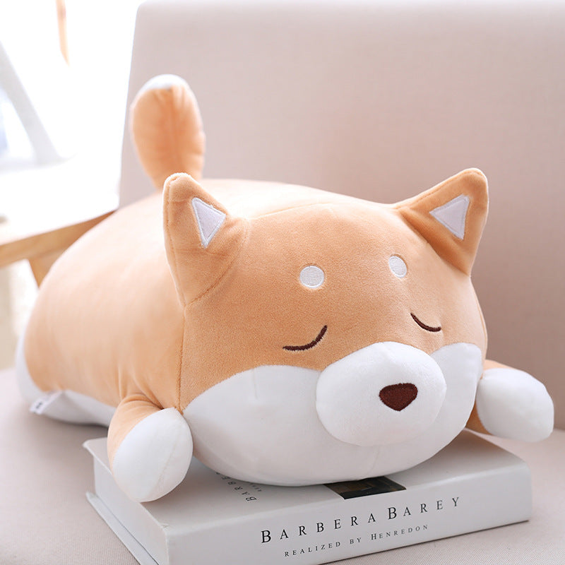Jouet en peluche de chien Shiba Inu mignon et gros de 36 cm et 55 cm, coussin en cartoon doux et kawaii, joli cadeau pour les enfants et les bébés.