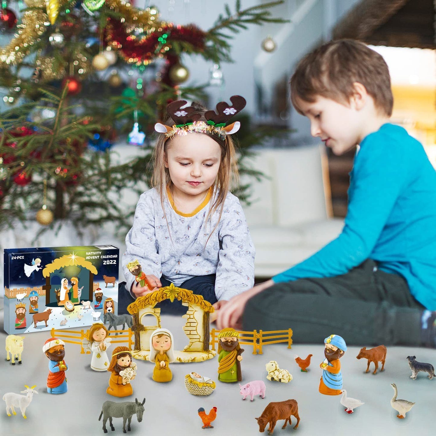 Ornement en résine de table de sable de Noël pour la naissance de Jésus
