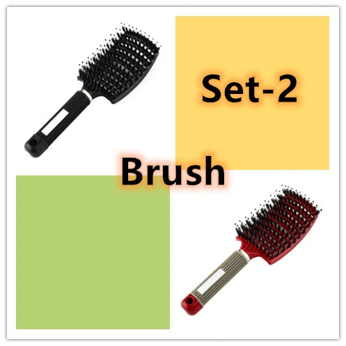 Brosse à cheveux Anti Klit Brushy Haarborstel pour femmes, brosse démêlante, poils en nylon, massage du cuir chevelu, brosse à teaser.