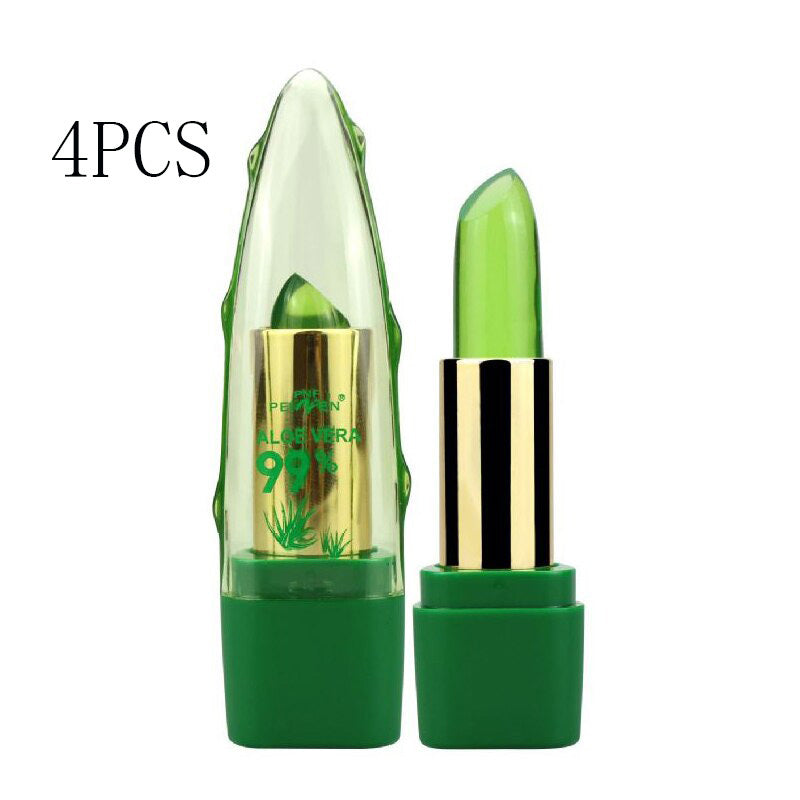 Aloe Vera Gel Lip Gloss Moisturizing Anti-drying Desalination Fine Grain Care Lip Balm