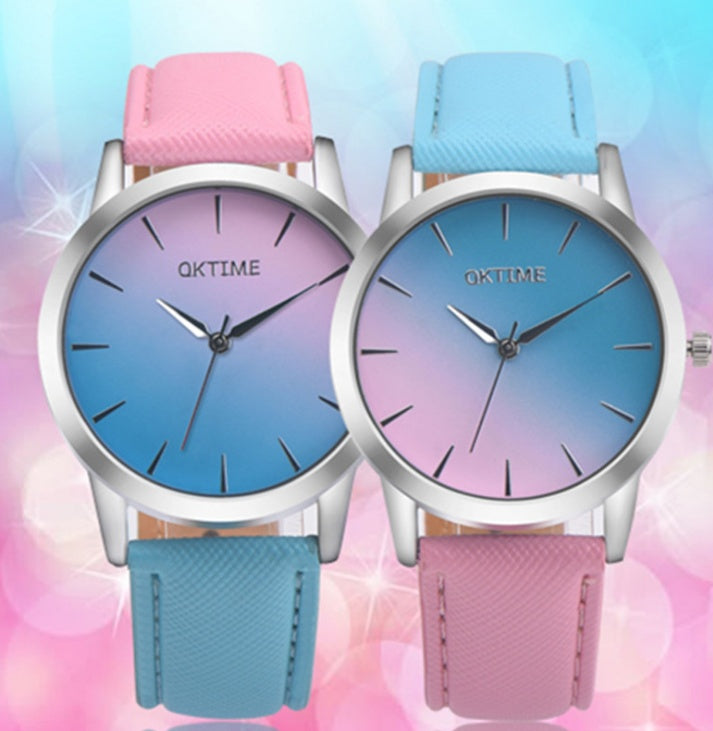 Montre analogique à quartz pour femmes au design rétro arc-en-ciel, élégante montre-bracelet pour femme.