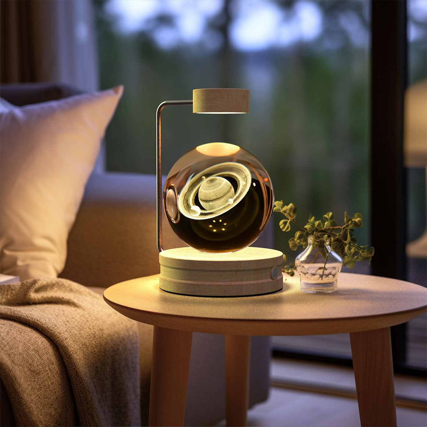 Lampe de chevet à lumière nocturne intérieure en forme de dinosaure cosmique à boule de cristal, alimentation USB, lumière chaude, cadeau d'anniversaire.