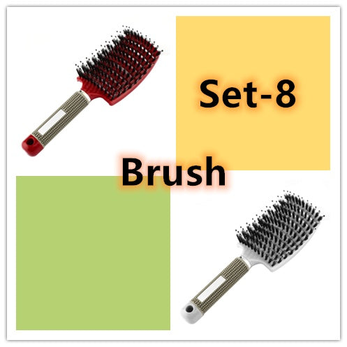 Brosse à cheveux Anti Klit Brushy Haarborstel pour femmes, brosse démêlante, poils en nylon, massage du cuir chevelu, brosse à teaser.