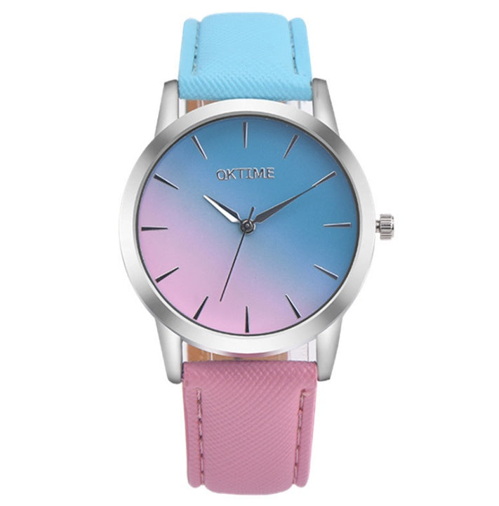 Montre analogique à quartz pour femmes au design rétro arc-en-ciel, élégante montre-bracelet pour femme.