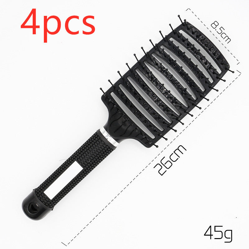 Brosse à cheveux Anti Klit Brushy Haarborstel pour femmes, brosse démêlante, poils en nylon, massage du cuir chevelu, brosse à teaser.