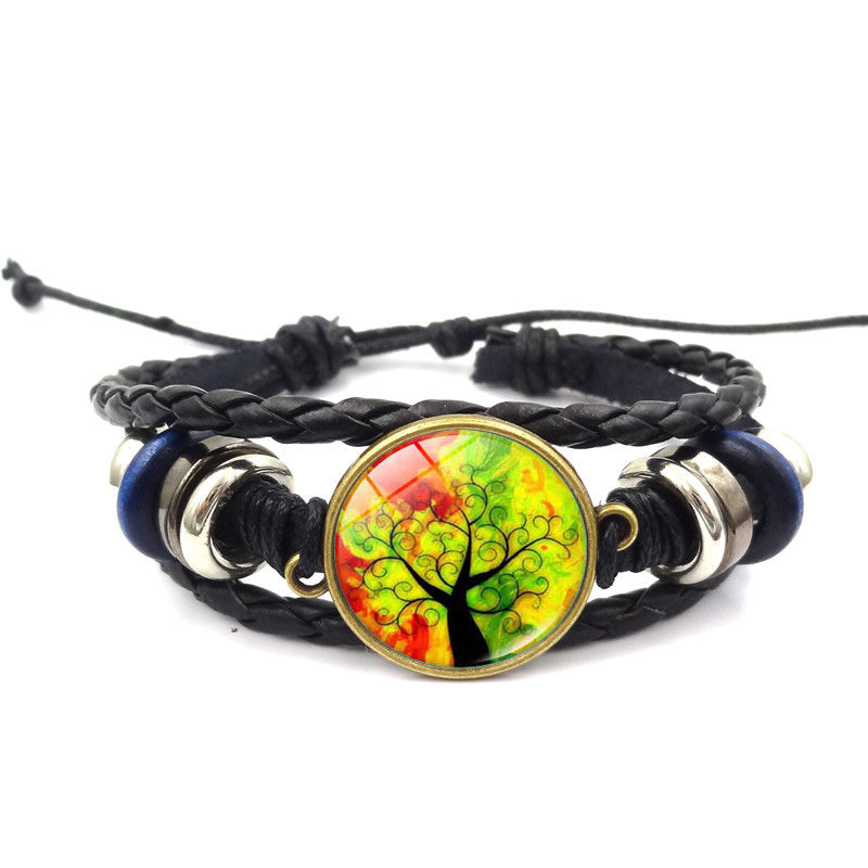 Bracelet Arbre de Vie Bijoux Faits Main Bracelets Tressés Multicouches