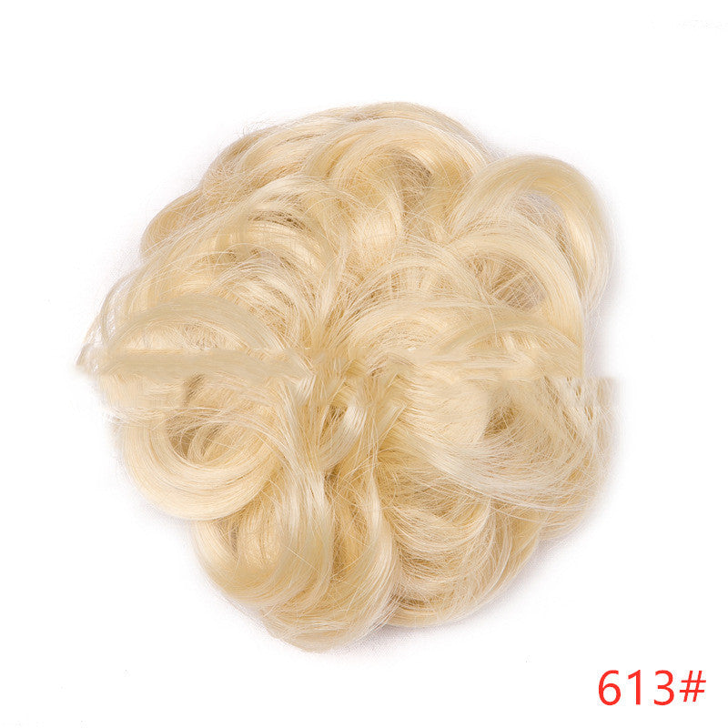 Europe, Japon et Corée du Sud populaires chignon naturel moelleux cordon cheveux bouclés boule tête cheveux anneau ensemble de cheveux accessoires de cheveux féminins cheveux en fibre chimique