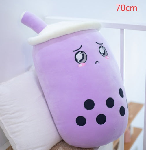 Jouet en peluche de tasse de thé au lait à la fraise, boisson en peluche douce, coussin de thé à bulles, cadeau pour enfants.