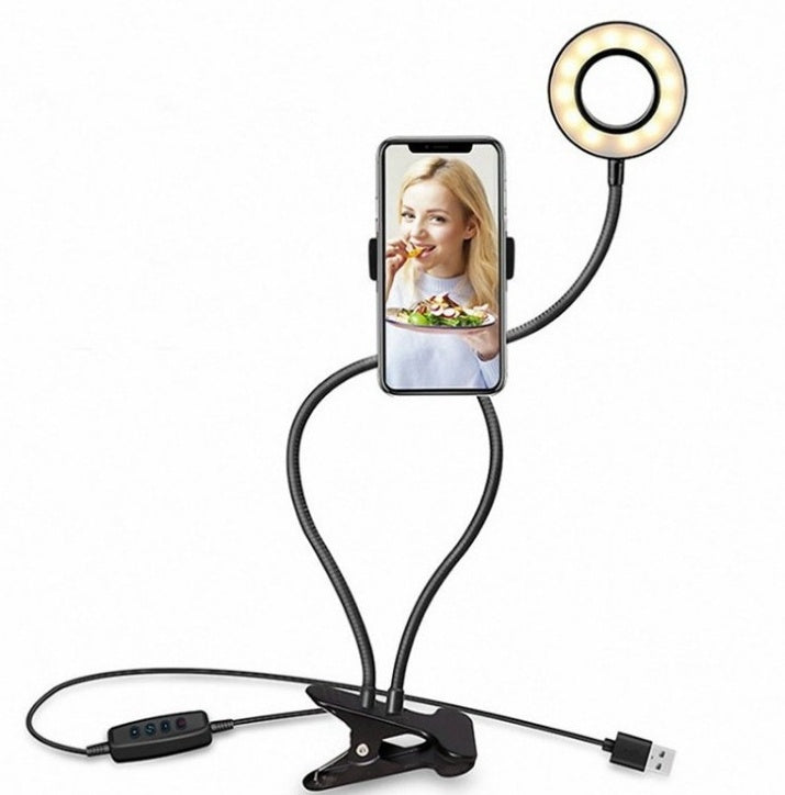 Lumière d'autoportrait LED pour un éclairage de maquillage ajustable en direct - Support de 8 cm