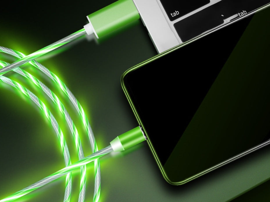 Compatible avec Apple, câble de ligne de données Flowing Ligh Magnetic Streamer pour iPhone Android Type-C