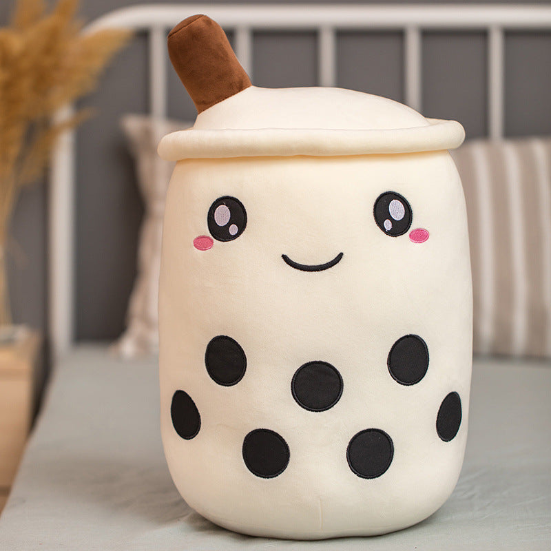 Jouet en peluche de tasse de thé au lait à la fraise, boisson en peluche douce, coussin de thé à bulles, cadeau pour enfants.