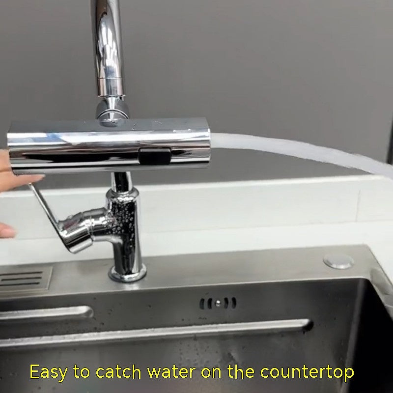 Robinet de cuisine avec sortie en cascade et anti-éclaboussures, buse rotative universelle multifonctionnelle, rallonge de buse d'eau, gadgets de cuisine