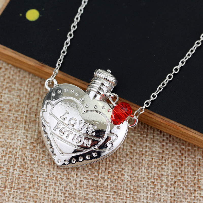 Collier tendance avec pendentif en forme de bouteille de pilules d'amour et de poison d'amour, cadeau de Saint-Valentin