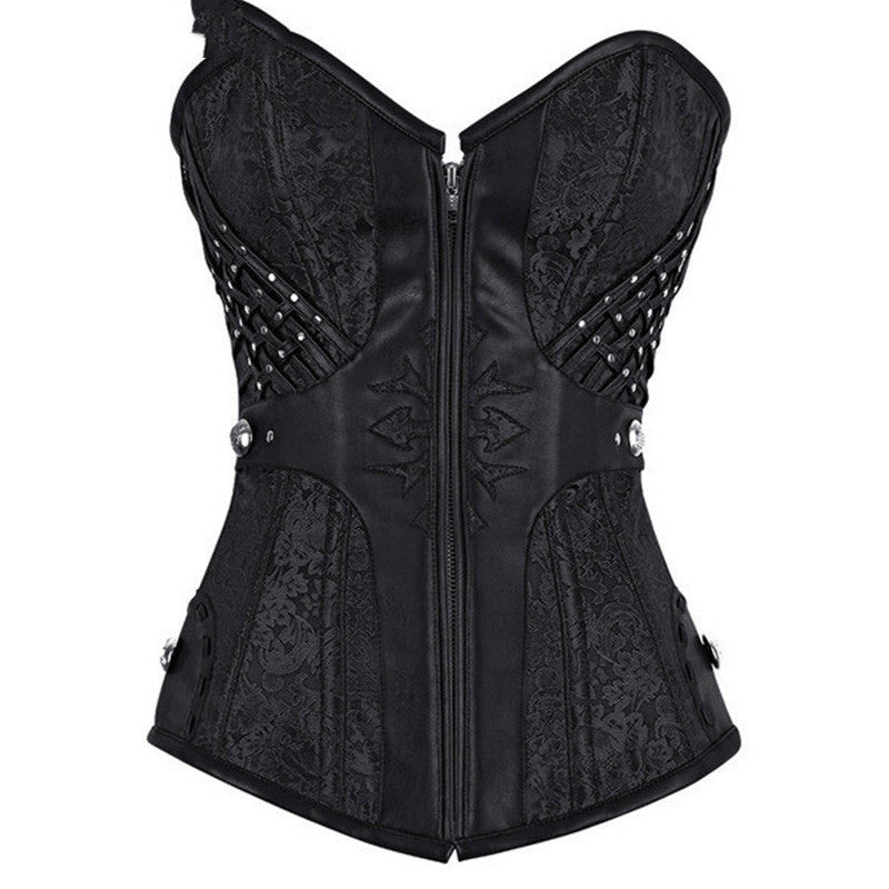 Corset gothique Belema pour femmes, modelage de la taille, bustiers sexy, corsets Steampunk, laçage serré, corset noir en similicuir gothique S-2XL