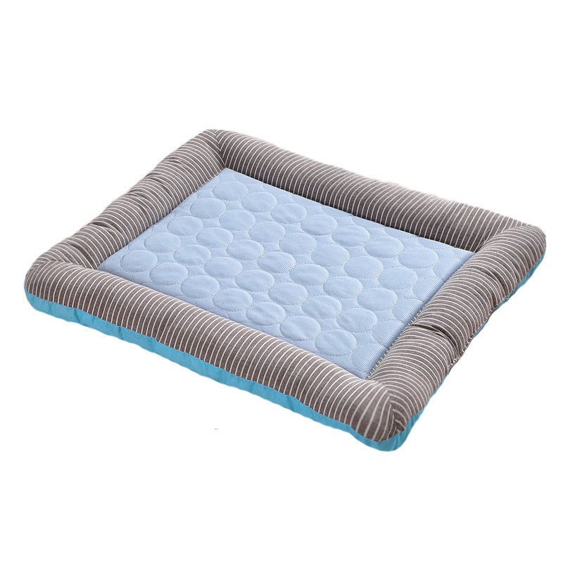 Tapis de refroidissement pour animaux de compagnie pour chiens, chats, chiots et chatons, matelas frais, couverture pour animaux de compagnie en matériau en soie glacée, doux pour le sommeil d'été, bleu, respirant.