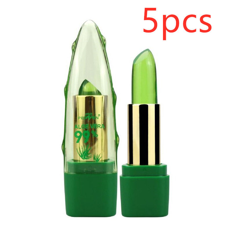 Aloe Vera Gel Lip Gloss Moisturizing Anti-drying Desalination Fine Grain Care Lip Balm