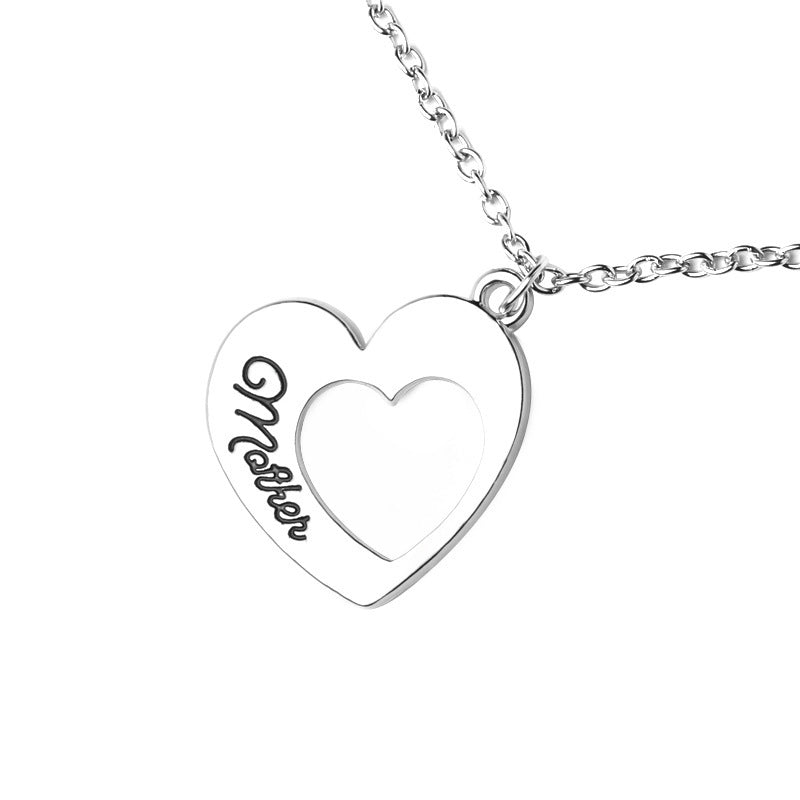 Collier d'amour creux cadeau mère-fille