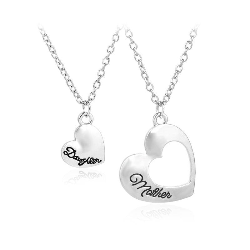 Collier d'amour creux cadeau mère-fille