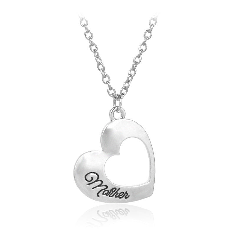 Collier d'amour creux cadeau mère-fille