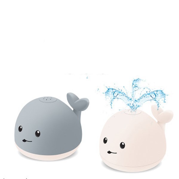 Jouets de bain en forme de bébé, mignon, dessin animé, baleine flottante, pulvérisant de l'eau, avec musique légère et lumière LED.