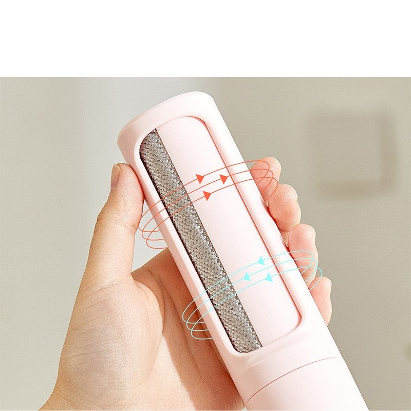 Brosse à peluches réutilisable pour enlever les poils d'animaux, rouleau adhésif portable, outil efficace de nettoyage automatique pour l'élimination des poils et de la poussière de chat et de chien.