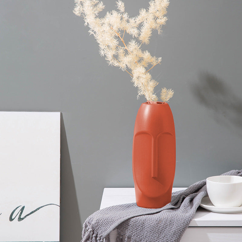 Vase en plastique imitation émaillé pour décoration de salon