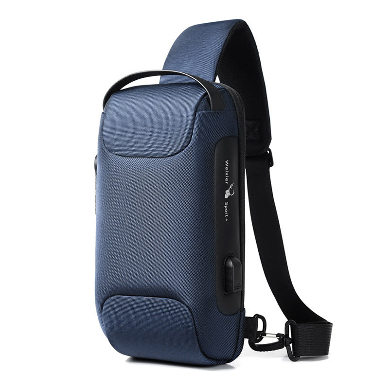 Sac à bandoulière étanche USB antivol pour homme, sac à bandoulière Oxford multifonction pour court voyage