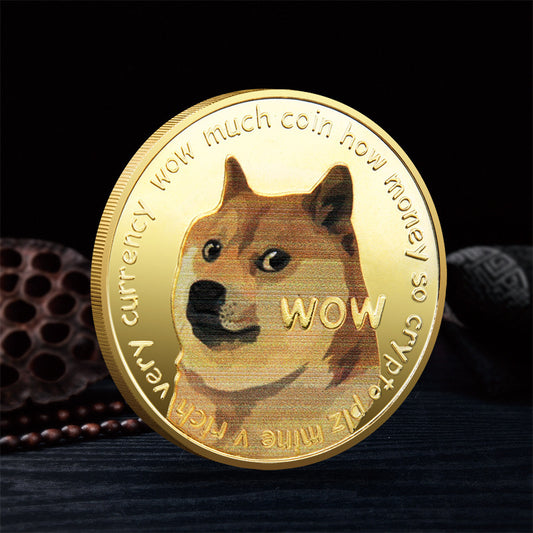 WOW Doge coin To The Moon In Doge We Trust Pièces commémoratives plaquées or Motif de chien mignon Collection imprimée Cadeaux