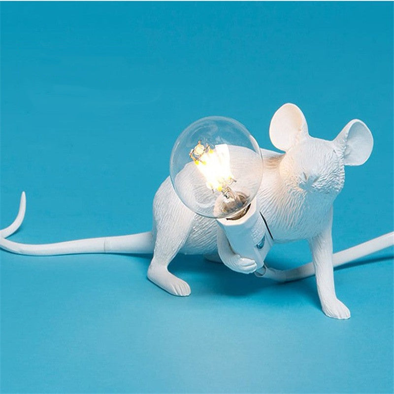 Lumière mini animal souris en résine créative nordique