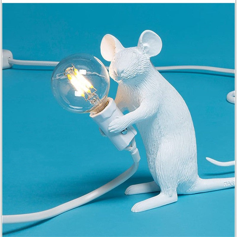 Lumière mini animal souris en résine créative nordique