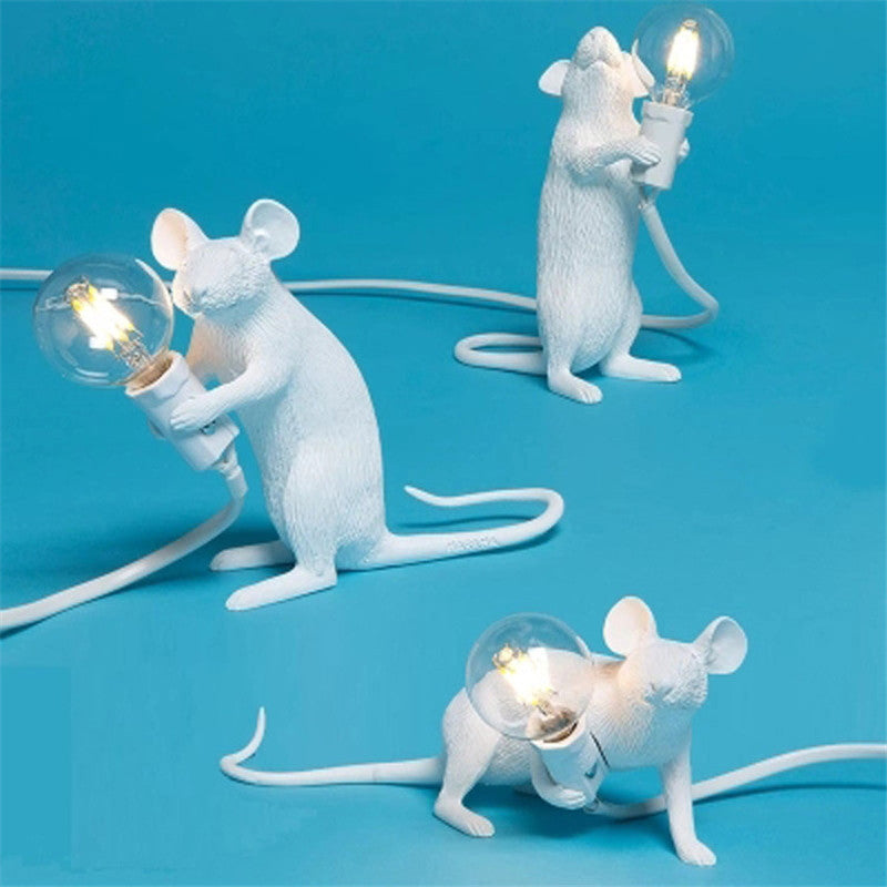 Lumière mini animal souris en résine créative nordique