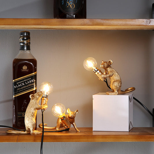 Nordic Creative Resin Mouse Mini Animal Light