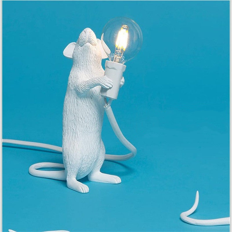 Lumière mini animal souris en résine créative nordique