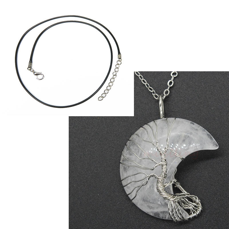 Pendentif Lune en Cristal Naturel