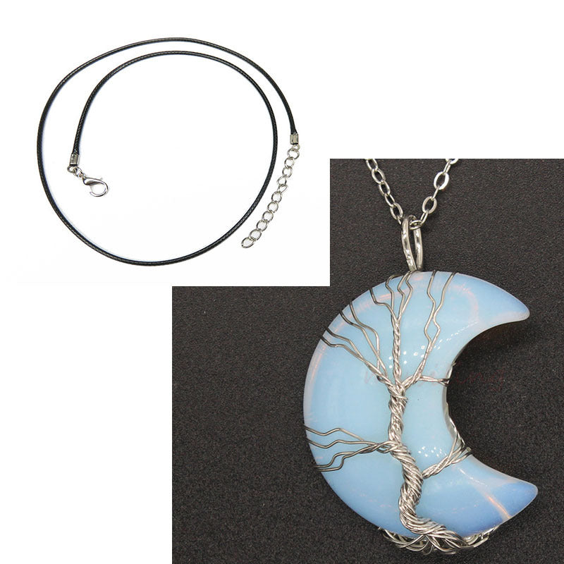 Pendentif Lune en Cristal Naturel