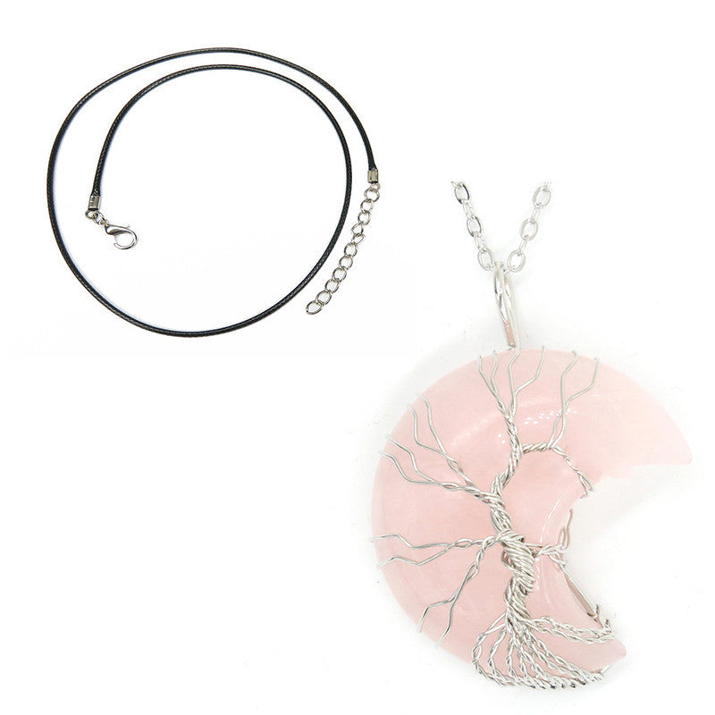 Pendentif Lune en Cristal Naturel