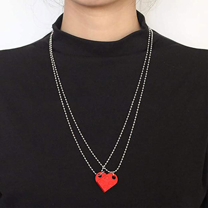 Cadeau de Saint-Valentin Nouveaux bijoux Collier coeur Collier couple couture amour acrylique Bijoux de Saint-Valentin