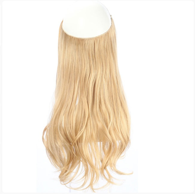 Perruque femme poisson ligne type cheveux longs bouclés fibre chimique extension pièce mat haute température soie poisson fil de soie perruque pièce