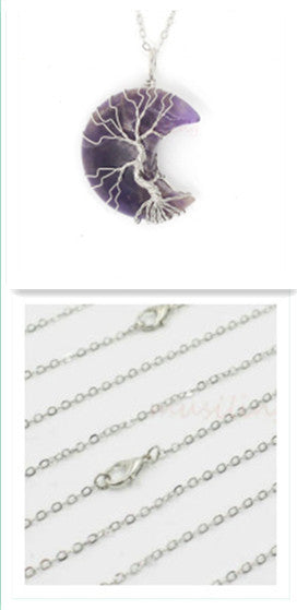 Pendentif Lune en Cristal Naturel