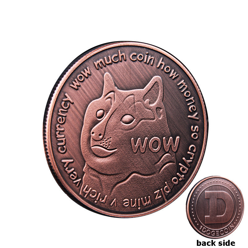 WOW Doge coin To The Moon In Doge We Trust Pièces commémoratives plaquées or Motif de chien mignon Collection imprimée Cadeaux