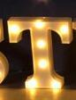 Veilleuse LED lumineuse avec lettres et chiffres de l'alphabet anglais, lampe à piles, décoration romantique pour mariage, fête de Noël